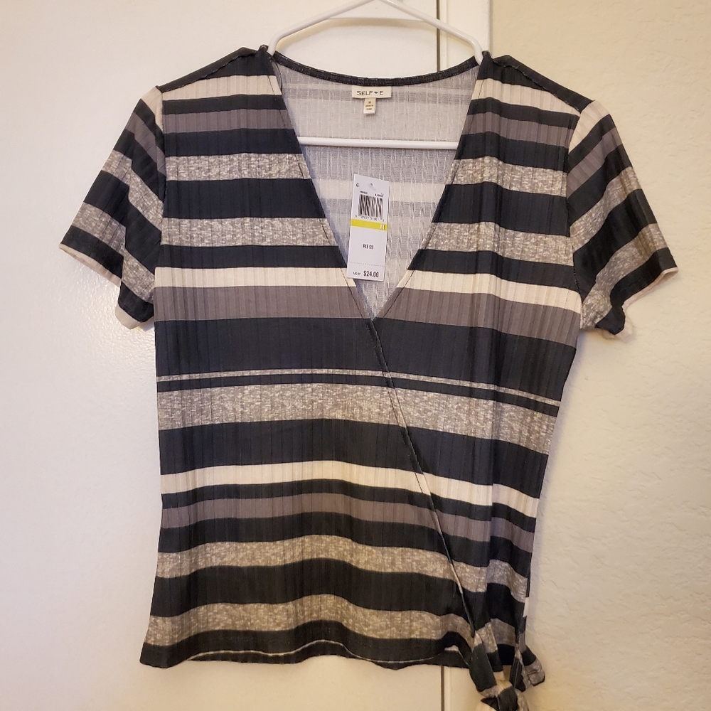 Wrap/tie waist tee